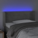 Cabecero con LED de terciopelo gris claro 103x16x78/88 cm