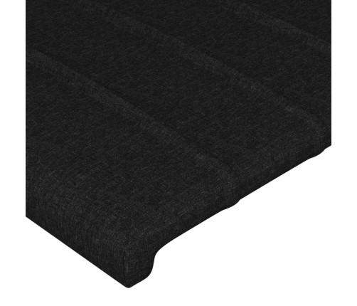 Cabecero con LED de tela negro 163x16x78/88 cm