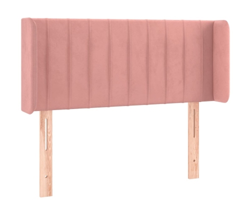 Cabecero con LED de terciopelo rosa 103x16x78/88 cm