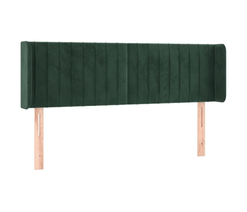 Cabecero con LED de terciopelo verde oscuro 147x16x78/88 cm