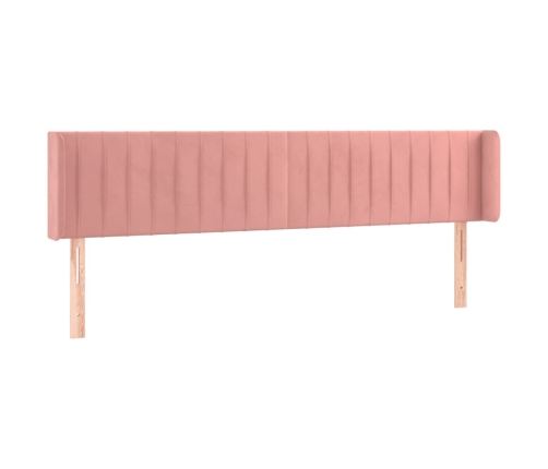 Cabecero con LED de terciopelo rosa 163x16x78/88 cm