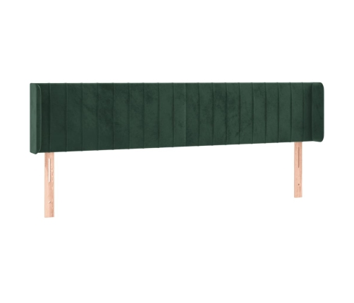 vidaXL Cabecero con LED de terciopelo verde oscuro 183x16x78/88 cm