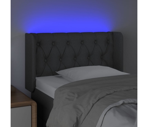 Cabecero con LED de tela gris oscuro 83x16x78/88 cm