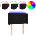 Cabecero con LED de tela negro 83x16x78/88 cm