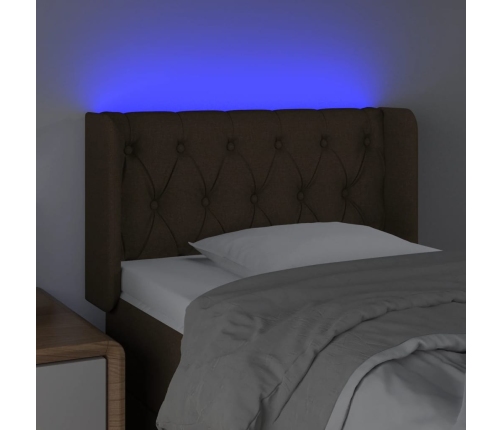 Cabecero con LED de tela negro 83x16x78/88 cm