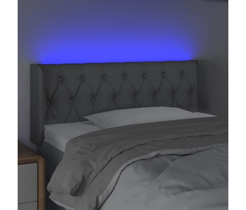 Cabecero con LED de tela gris claro 93x16x78/88 cm