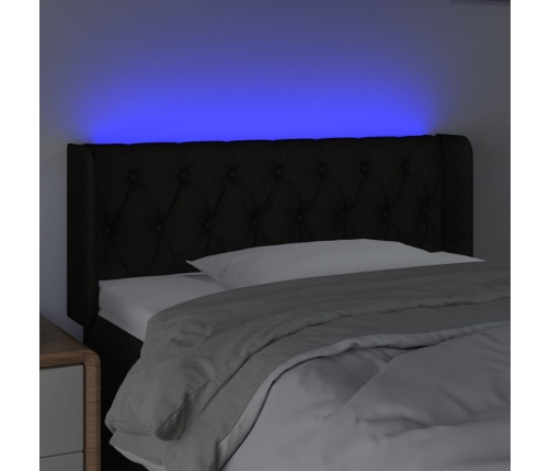 Cabecero con LED de tela negro 103x16x78/88 cm