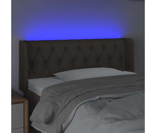 Cabecero con LED de tela gris taupe 103x16x78/88 cm