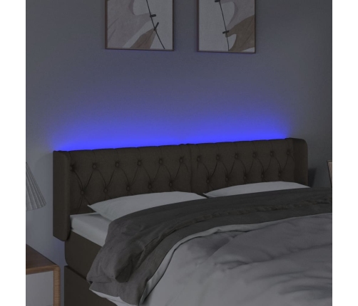 vidaXL Cabecero con LED de tela gris taupe 163x16x78/88 cm