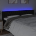 Cabecero con LED de tela negro 183x16x78/88 cm