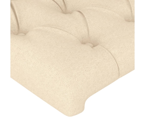 Cabecero con LED de tela crema 183x16x78/88 cm