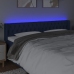 Cabecero con LED de tela azul 183x16x78/88 cm