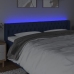 Cabecero con LED de tela azul 203x16x78/88 cm