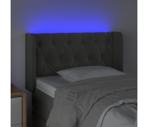 Cabecero con LED de terciopelo gris oscuro 83x16x78/88 cm