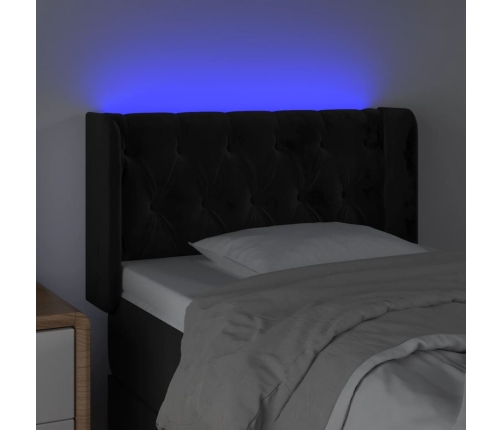 vidaXL Cabecero con LED de terciopelo negro 83x16x78/88 cm