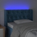 Cabecero con LED de terciopelo azul oscuro 83x16x78/88 cm