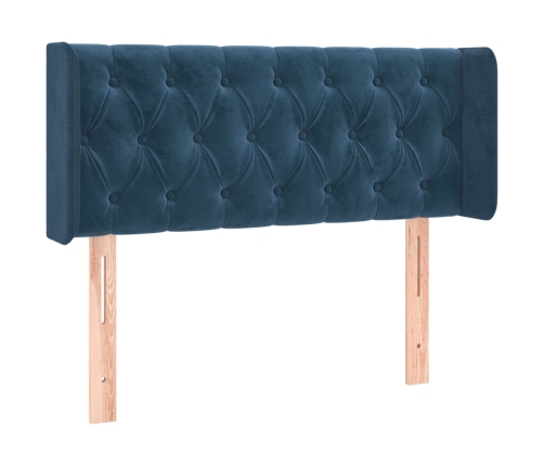 vidaXL Cabecero con LED de terciopelo azul oscuro 93x16x78/88 cm