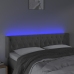 Cabecero con LED de terciopelo gris claro 163x16x78/88 cm