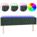 Cabecero con LED de terciopelo verde oscuro 203x16x78/88 cm