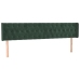 Cabecero con LED de terciopelo verde oscuro 203x16x78/88 cm