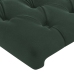 Cabecero con LED de terciopelo verde oscuro 203x16x78/88 cm