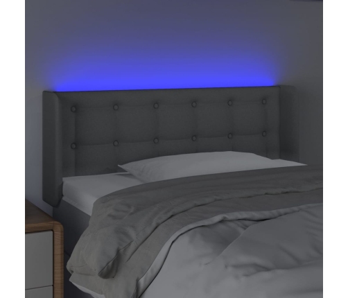 Cabecero con LED de tela gris claro 83x16x78/88 cm