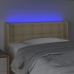 Cabecero con LED de tela crema 83x16x78/88 cm