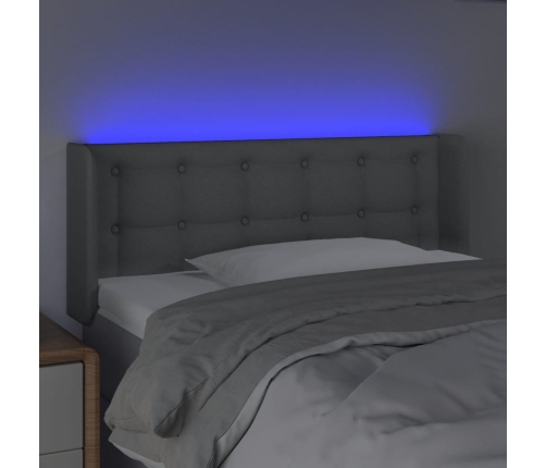 vidaXL Cabecero con LED de tela gris claro 93x16x78/88 cm