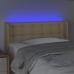 Cabecero con LED de tela crema 93x16x78/88 cm