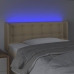 Cabecero con LED de tela crema 103x16x78/88 cm