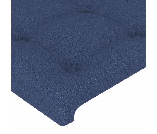 Cabecero con LED de tela azul 103x16x78/88 cm