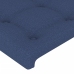 Cabecero con LED de tela azul 103x16x78/88 cm