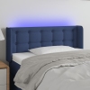 Cabecero con LED de tela azul 103x16x78/88 cm