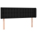 Cabecero con LED de tela negro 147x16x78/88 cm
