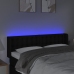 Cabecero con LED de tela negro 147x16x78/88 cm