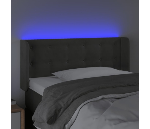 vidaXL Cabecero con LED de terciopelo gris oscuro 83x16x78/88 cm