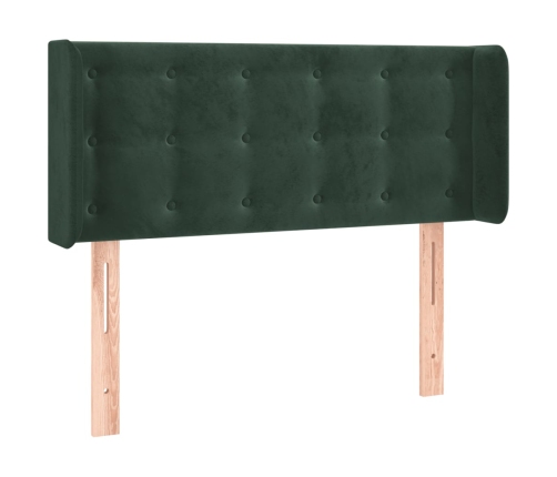 vidaXL Cabecero con LED de terciopelo verde oscuro 83x16x78/88 cm