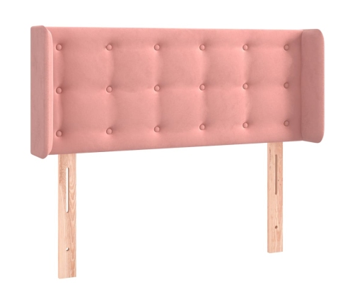 Cabecero con LED de terciopelo rosa 83x16x78/88 cm