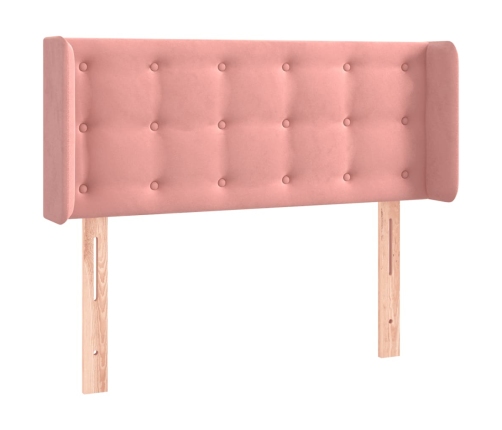 Cabecero con LED de terciopelo rosa 103x16x78/88 cm