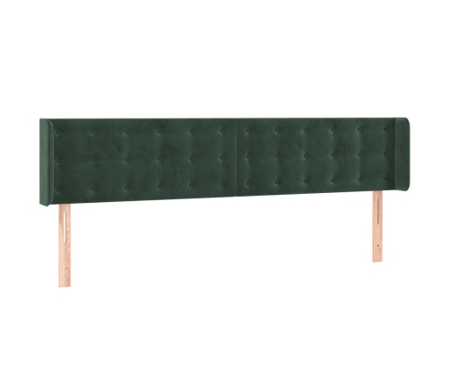 Cabecero con LED de terciopelo verde oscuro 163x16x78/88 cm