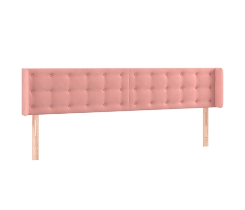 vidaXL Cabecero con LED de terciopelo rosa 163x16x78/88 cm