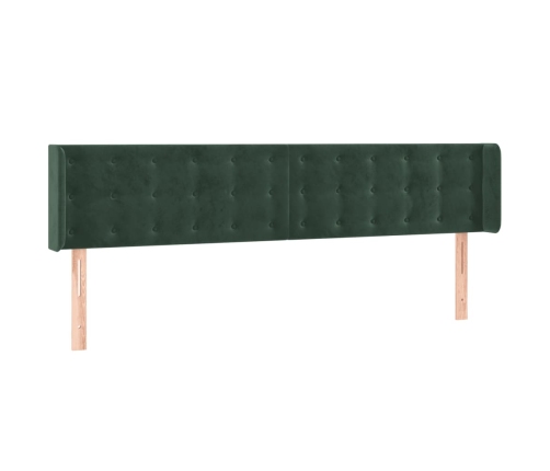 Cabecero con LED de terciopelo verde oscuro 183x16x78/88 cm