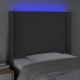 Cabecero con LED de tela gris oscuro 83x16x118/128 cm