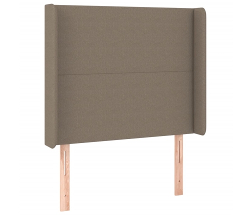 Cabecero con LED de tela gris taupe 83x16x118/128 cm