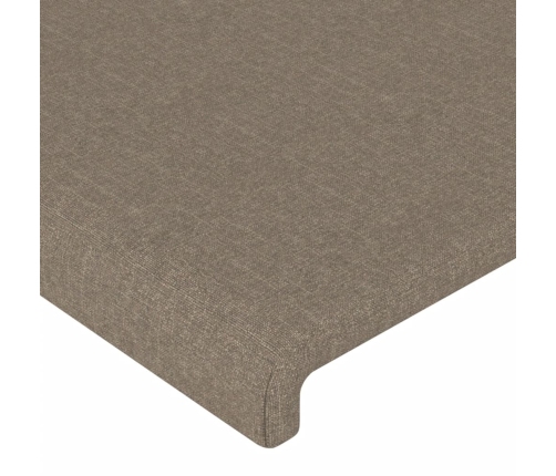 Cabecero con LED de tela gris taupe 93x16x118/128 cm