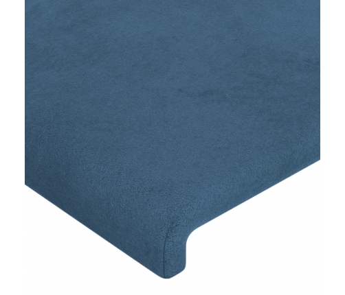 Cabecero con LED de terciopelo azul oscuro 83x16x118/128 cm