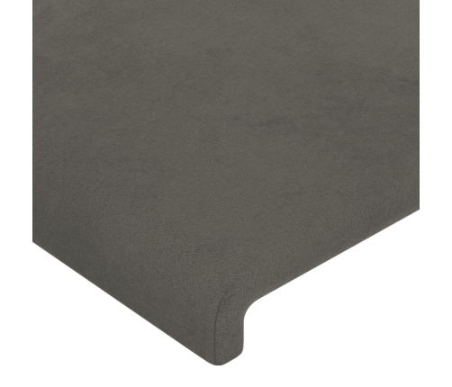 Cabecero con LED de terciopelo gris oscuro 103x16x118/128 cm