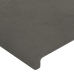 Cabecero con LED de terciopelo gris oscuro 103x16x118/128 cm