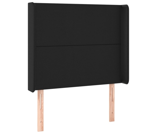 Cabecero con LED cuero sintético negro 83x16x118/128 cm