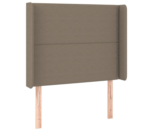 Cabecero con LED de tela gris taupe 83x16x118/128 cm